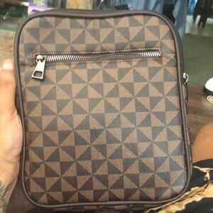 Brown and black tote bag